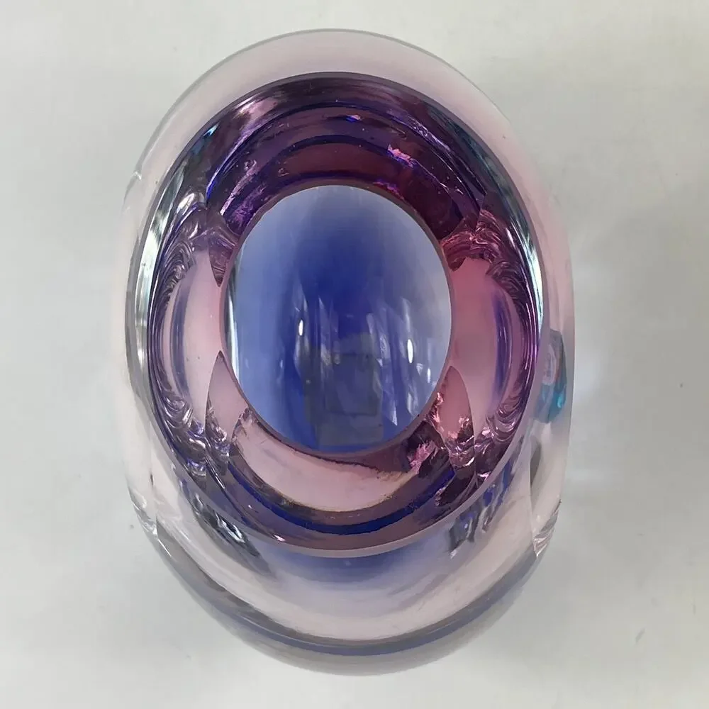Vintage Murano Sommerso Vase Designed By Flavio Poli for Seguso Blue Pink Violet